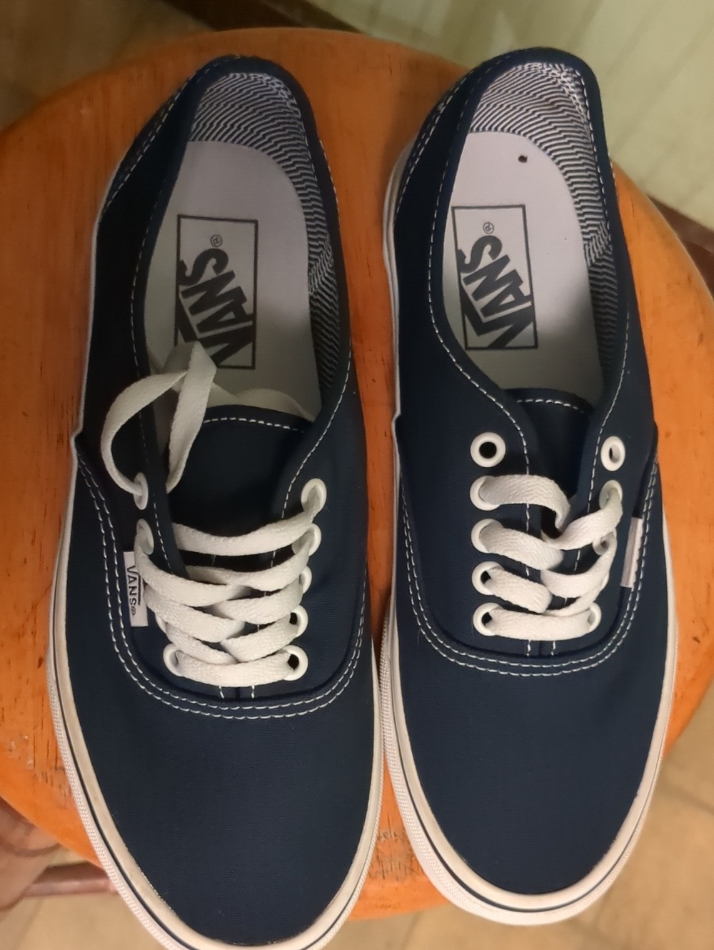 Vans Men's Canvas Sneakers in Navy with White Laces